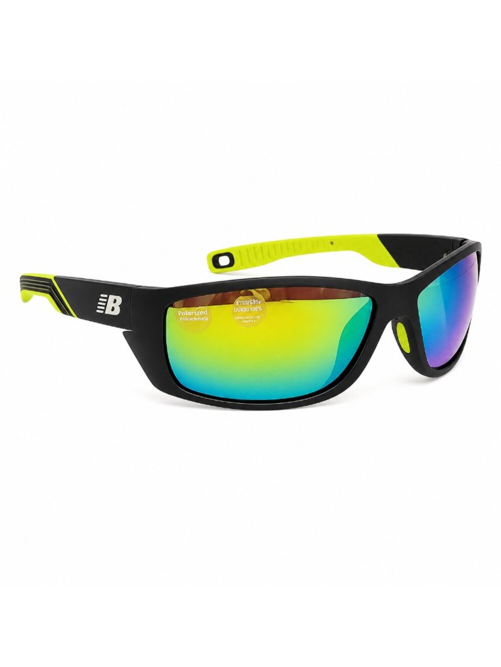 New Balance Men’s Navy Frame with Green Mirrored Lenses Sunglasses